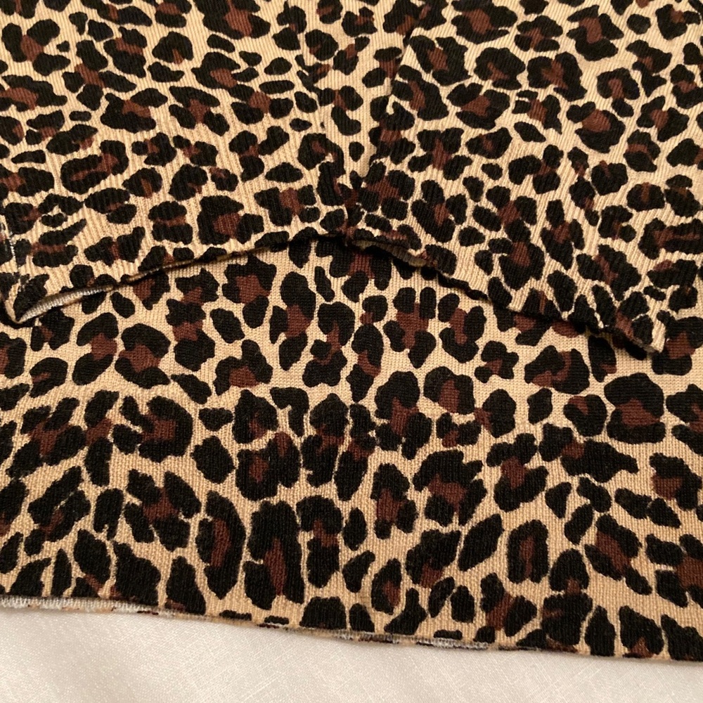 J. Crew 100% merino Leopard Print Long Sleeve Top L - Picture 13 of 14